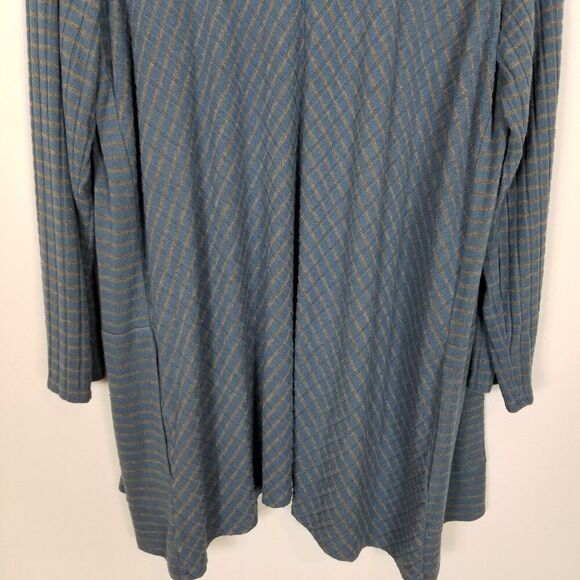 Chico's Zenergy Women Open Cardigan Striped Sz XL Dusty Blue Sweater Casual - Picture 6 of 8
